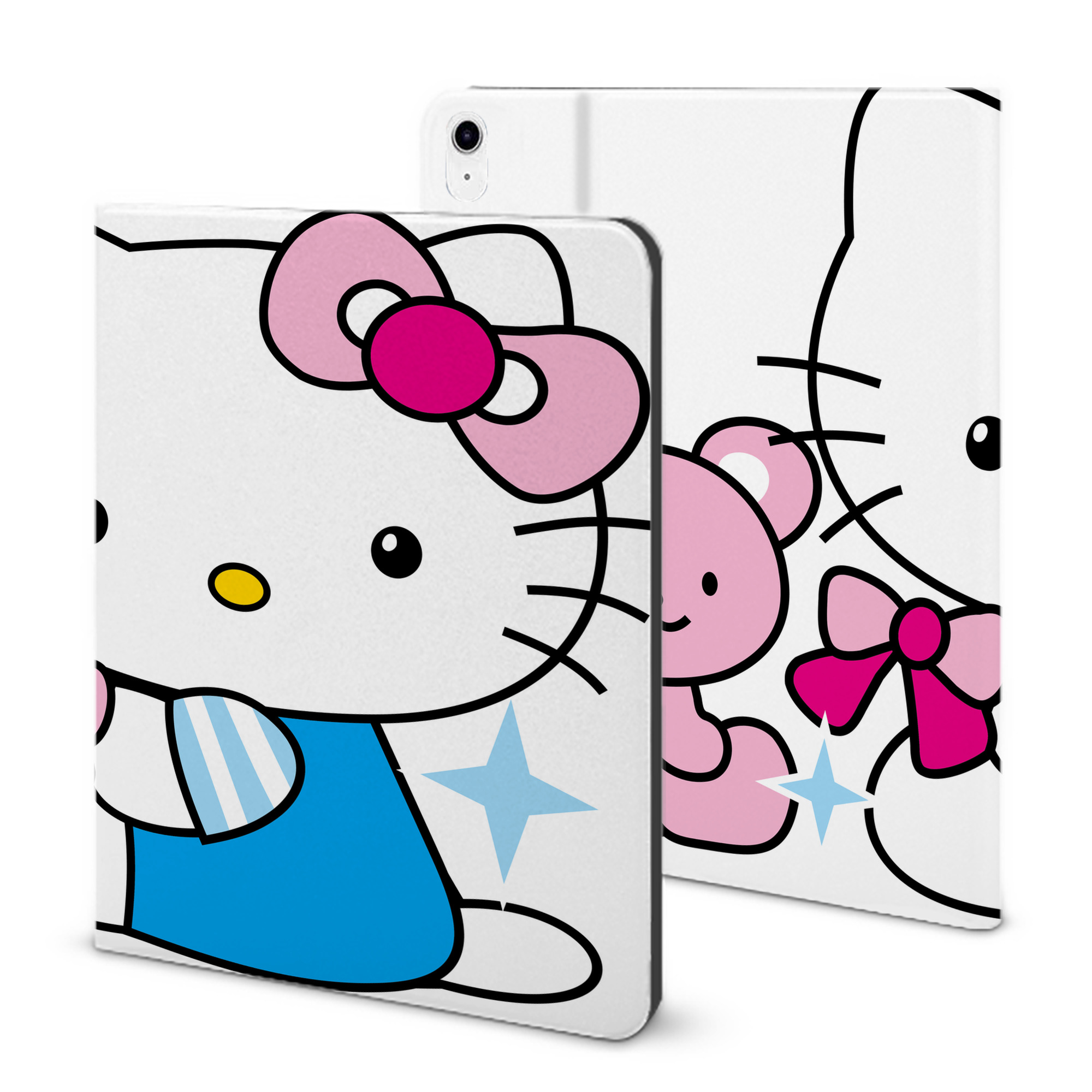 （画像用） Hello Kitty ハローキティ IPad ケース ブック型 PUレザー TPU 耐衝撃 軽量 薄型 ペン収納なし 全面保護 IPad 各モデル対応